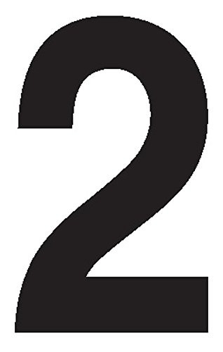 Labelmaster NUMBER2W"Number 2" Labels, 3 1/2", White Vinyl (Pack of 50)