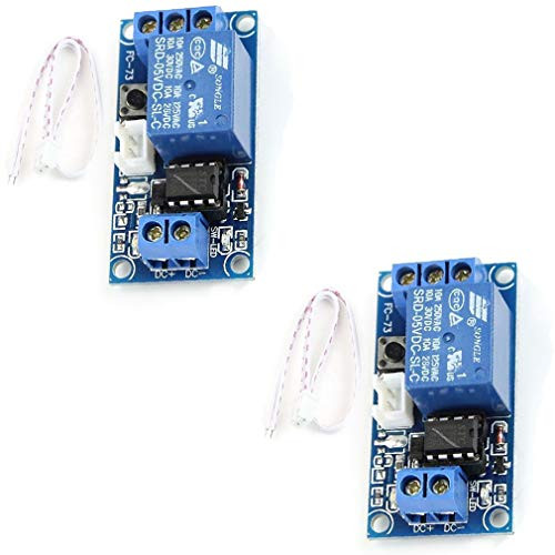 Hailege 2pcs 5V 1 Channel Self Locking Bistable One Button StartStop Self_Locking Relay Module Relay Switch fro MCU Control