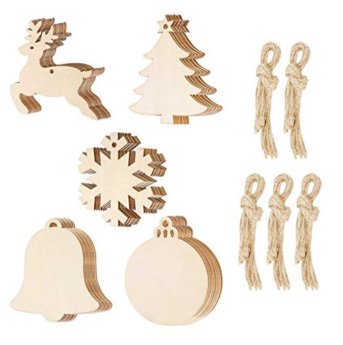 Yoodelife 50PCS DIY Wooden Christmas Ornaments Unfinished Predrilled Wood Circles for Crafts Centerpieces Holiday Christmas Tree Hanging Decorations i Yoodelife 50PCS DIY Wooden Christmas Ornaments Unfinished Predrilled Wood Circles for Crafts Centerpieces Holiday Christmas Tree Hanging Decorations i