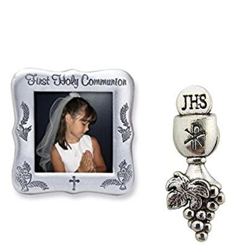 First Communion Frame and Chalice Pin Set