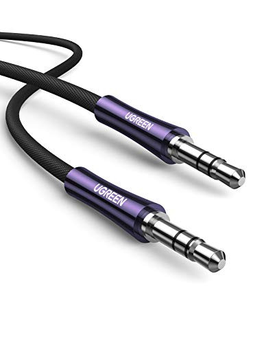 UGREEN 3_5mm Audio Cable Braided Male to Male Stereo Auxiliary Aux Jack Cord Compatible for iPhone_ iPad_ Samsung Smartphones_ Tablets_ Car Home Stere