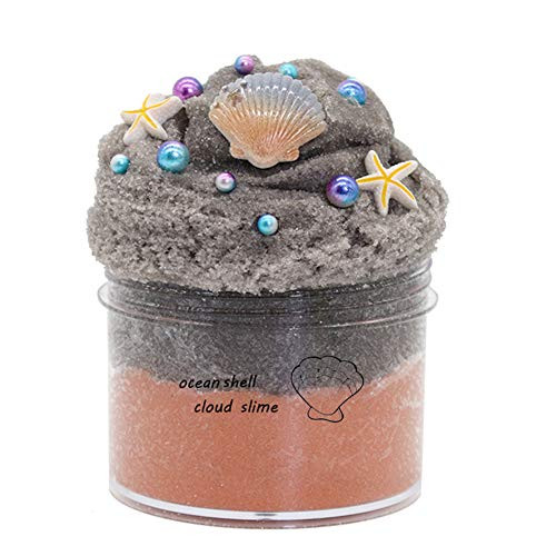 Dongshop Fluffy Cloud Slime Soft Stretchy Slime Charms Stress Relief Toy Scented DIY Slime Sludge Party Favors Seashell Slime for Girls Boys Kids Adul