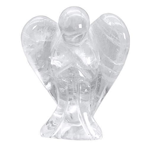Fekuar Natural Rock Quartz Healing Crystal Prayer Guardian Angel Statue_ Carving Pocket Palm Stone Figurines Decoration 1_5 inches Fekuar Natural Rock Quartz Healing Crystal Prayer Guardian Angel Statue_ Carving Pocket Palm Stone Figurines Decoration 1_5 inches