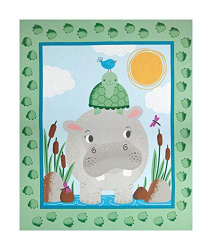 Mook Quilt Fabrics Hippo 36 Panel Quilt Fabric_ Multicolor