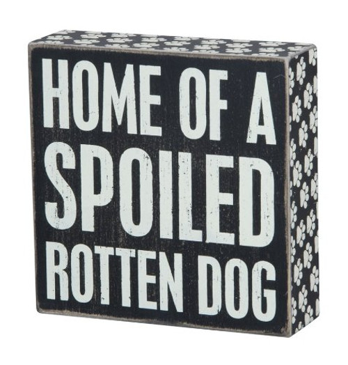 Primitives by Kathy 22226 Paw Print Trimmed Box Sign, 6" x 6" x 1.75", Rotton Dog Primitives by Kathy 22226 Paw Print Trimmed Box Sign, 6" x 6" x 1.75", Rotton Dog