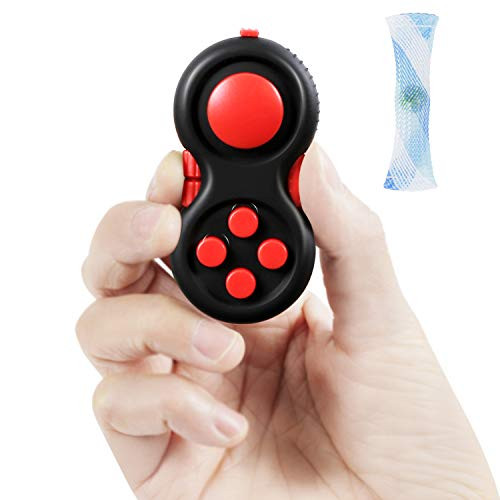 no_branded Fidget Toys Cube for Kids and Adults_8 Fidget Functions Stress and Anxiety Relief Fidget Finger Pad Set for Girls Boys ACHD OCD  Red