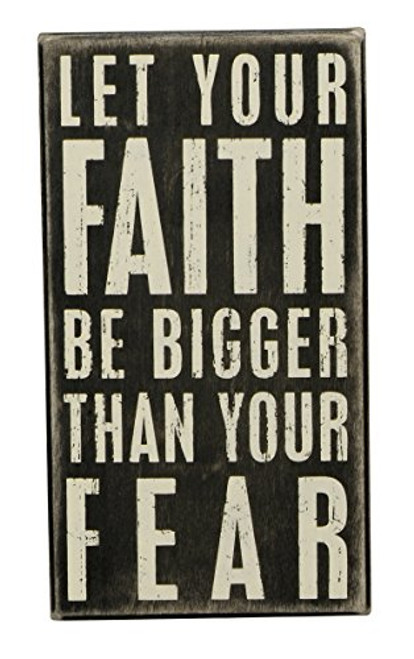 Primitives by Kathy 19440 Box Sign, 5" x 9", Let Your Faith Be Bigger Primitives by Kathy 19440 Box Sign, 5" x 9", Let Your Faith Be Bigger