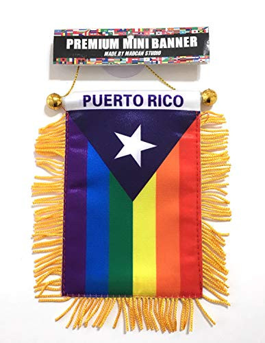 Puerto Rico Car Flag LGBT