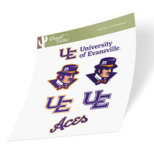 University of Evansville Purple Aces NCAA Sticker Vinyl Decal Laptop Water Bottle Car Scrapbook  Type 2 Sheet