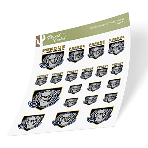 Purdue University Fort Wayne Mastodons NCAA Sticker Vinyl Decal Laptop Water Bottle Car Scrapbook  Type 1_1 Sheet