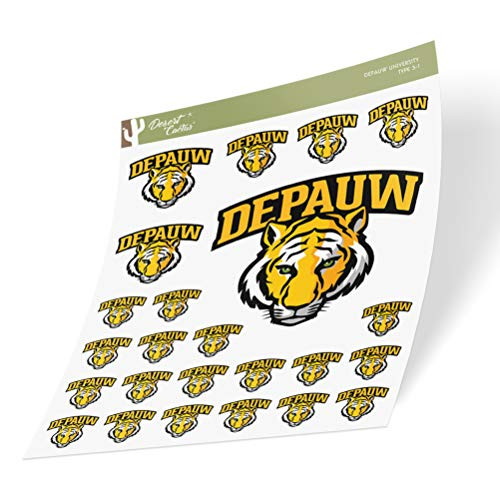 DePauw University Tigers NCAA Sticker Vinyl Decal Laptop Water Bottle Car Scrapbook  Sheet Type 3_1
