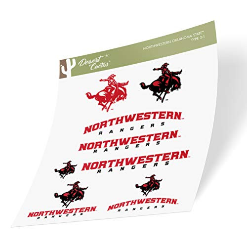 Northwestern Oklahoma State NWOSU Rangers NCAA Sticker Vinyl Decal Laptop Water Bottle Car Scrapbook  Type 2 Sheet