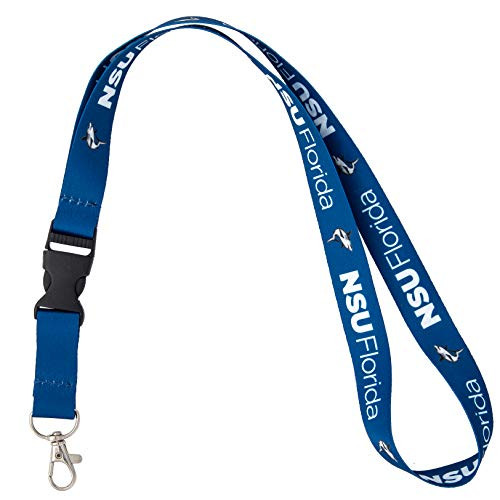Nova Southeastern University NCAA Car Keys ID Badge Holder Lanyard Keychain Detachable Breakaway Snap Buckle  Blue