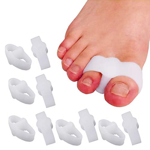 Toe Separators Hammer Toe Straightener _ 10 Pack Soft Big Toe Spacers_ Gel Spreader Correct Crooked Toes_ Bunion Corrector and Bunion Relief for Overl