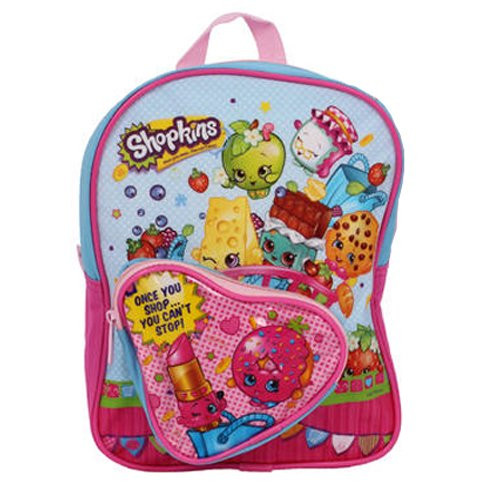 Shopkins Mini Backpack with Heart Shaped Front Pocket, 10
