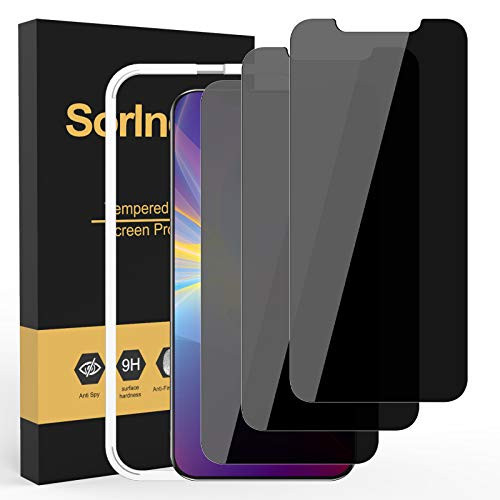 3 Pack  Sorlnern Privacy Screen Protector for iPhone 12 Pro Max_ iPhone 12 Pro Max Anti Spy Tempered Glass Screen Protector_ with Easy Installation T