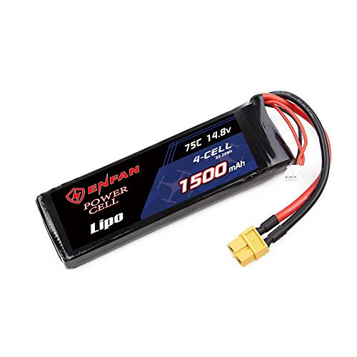 ENFAN FPV Lipo Battery 75C 4S1P 1500mAh with XT60 Plug for Racing Drone