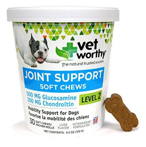 Vet Worthy Joint Support Level 2 Liver Flavored Soft Chews for Dogs  30 Count