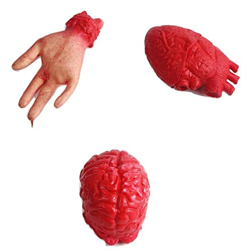 Halloween Prop 3 Items Bloody Horror Scary Fake Severed Lifesize Arm Hand Heart Brain Haunted House Halloween Prop 3 Items Bloody Horror Scary Fake Severed Lifesize Arm Hand Heart Brain Haunted House