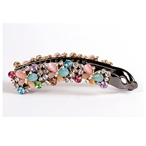 Ruihfas Casualfashion Crystal Rhinestone Hair Banana Clip Claw Barrette Hairpin for Women Hair Jewelry Accessories Colorful Ruihfas Casualfashion Crystal Rhinestone Hair Banana Clip Claw Barrette Hairpin for Women Hair Jewelry Accessories Colorful