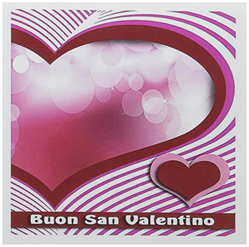 3dRose Buon San Valentino, Happy Valentines Day in Italian Heart and Bubble Greeting Cards, 6 x 6 Inches, Set of 6 (gc_40287_1)