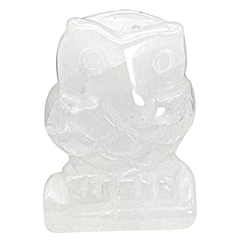 Fekuar Natural Rock Quartz Owl Bird Statue_ Hand Carved Reiki Healing Crystal Animal Figurines Pocket Palm Stone Home Decoration 1_5 inches Fekuar Natural Rock Quartz Owl Bird Statue_ Hand Carved Reiki Healing Crystal Animal Figurines Pocket Palm Stone Home Decoration 1_5 inches
