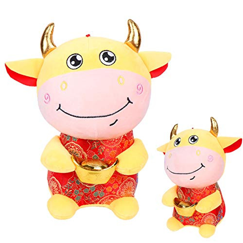 Yiphates The OX Chinese Zodiac Doll Cow Plush Stuffed Animal Soft Toys Ox Plush Stuffed Doll Toy for 2021 New Year Gift_ 6_7inch