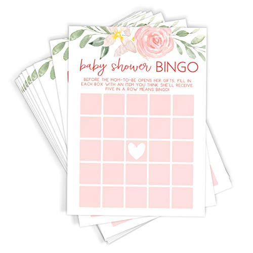 Printed Party Baby Shower Bingo Game | Set of 50 Cards | Baby Shower Game and Activity | Fun, Unique, and Easy to Play