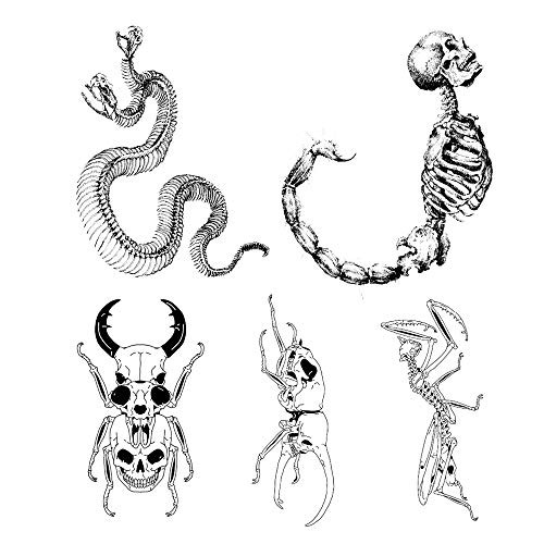 5 Unique Design Temporary Tattoos by Inktells_Updated 2020_Snake_Dinosaur_Mantis Tattoo for Men and Boys fake tattoos for neck_back_hand and forearm