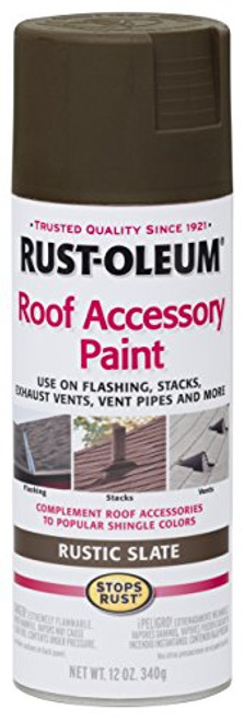 Rust_Oleum 285222 Roof Accessory Spray Paint_ 12 ounce_ Rustic SlateBrown