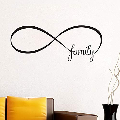 WOVTCPInfinity Family Decal _ Wall Vinyl Sticker Family Kidsroom Mural Motivational Quote Beautiful Forever Heart Hope Love Always Infinity Symbol