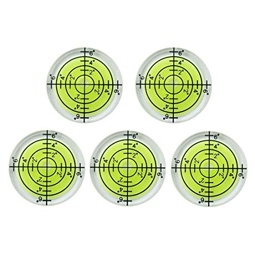 5PCSSet Magnetic Bubble Spirit Level 32x12mm Circular Bullseye Bubble Degree Marked Surface Level Bubble Levels Big Round Spirit Levels for Telescope