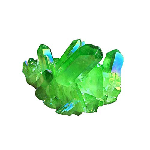 SaiDian 1 Pcs Crystal Quartz Cluster Natural Green Stone Mineral Healing Specimen Rock Minerals Home Decor Gemstone