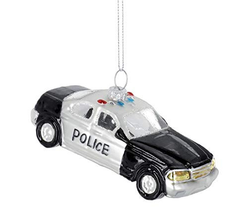 burton plus BURTON Pressed Glass Police Car Ornament