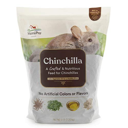 Manna Pro Chinchilla Feed  Made with Vegetable Oil for Healthy Coat  Nutritious Feed for Chinchillas  No Artificial Colors or Flavors  5lb