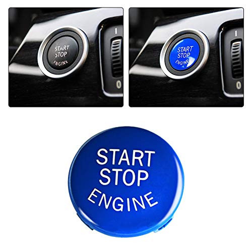 Car Start Stop Blue Button Cover Applicable for BMW E Chassis 2004_2015 E90 E91 E92 E93 E60 E84 E83 E70 E71 E72_ Gift for Bimmer BMW Enthusiast