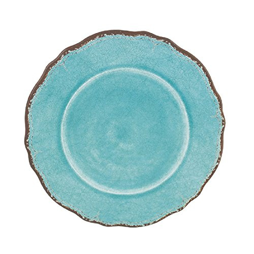 Le Cadeaux Antiqua Salad Plate, 9", Turquoise Le Cadeaux Antiqua Salad Plate, 9", Turquoise