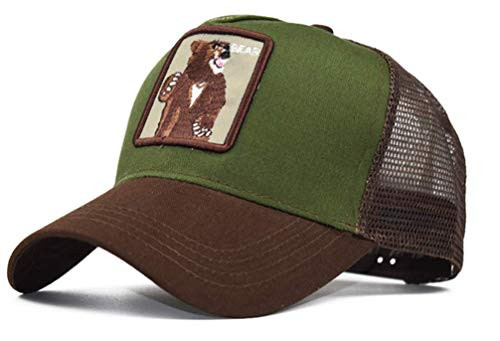 MissFun Round Top Hat Animal Embroidery Trucker Mesh Caps