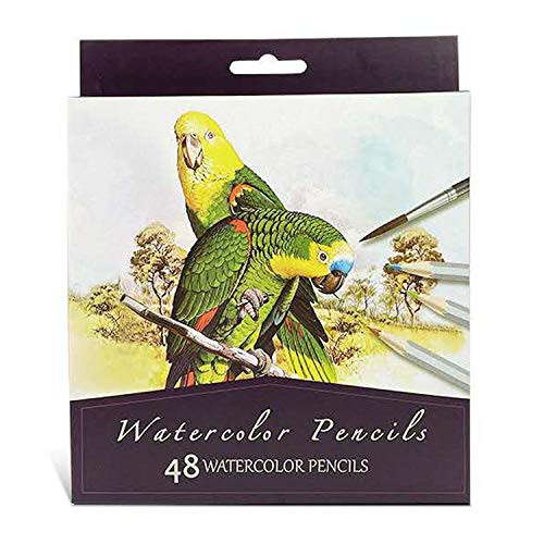 48 Watercolor Pencils Professional_Numbered_ Water Soluble color Pencil Premium Soft Core colored Pencils for Art School Supplies with a Brush_ 48 Watercolor Pencils Professional_Numbered_ Water Soluble color Pencil Premium Soft Core colored Pencils for Art School Supplies with a Brush_