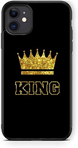 HNGKIANGHU for iPhone 11 Pro Max Case King Queen Best Friend Lovers Couple Slim Fit Black Cell Phone Accessories Queen  and  King Design Protective iPhone