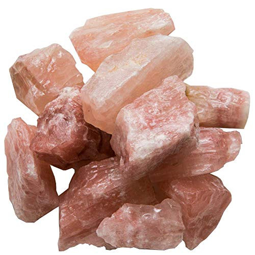 Hypnotic Gems Materials 12 lb Bulk Rough Pink Calcite Stones from Pakistan _ The Reiki Stone _ Raw Natural Rocks for Cabbing_ Lapidary_ Tumbling_ Po