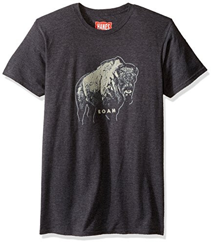 Hanes Mens Graphic Tee_Rugged Outdoor Collection_ Bison Roam Slate Heather_ XX_Large