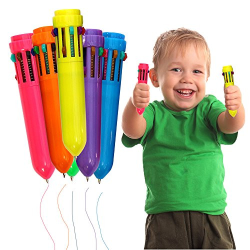 Toy Cubby Plastic Colorful Retractable Mini Shuttle Pens _ 24 Pcs
