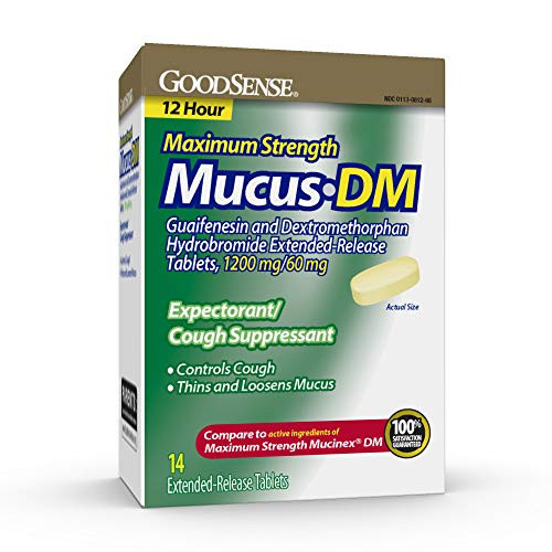 GoodSense Maximum Strength Mucus DM Expectorant and Cough Suppressant_ contains Guaifenesin and Dextromethorphan HBr