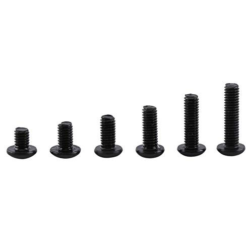 M3 Screws 300pcs M3x 4mm6mm8mm10mm12mm Black Alloy Steel Hex Socket Screws Nuts Washer Assortment Kit Button Head