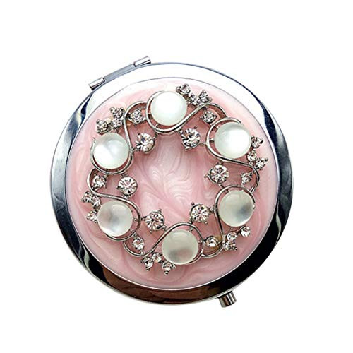 Crystal Vintage Compact Round Purse Folding Womens Makeup Mirror Antique Pocket Mirror  zp0055