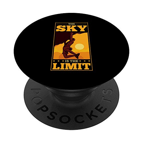 The Sky Is The Limit Retro Sunset Funny Rock Climbing Gift PopSockets Grip and Stand for Phones and Tablets