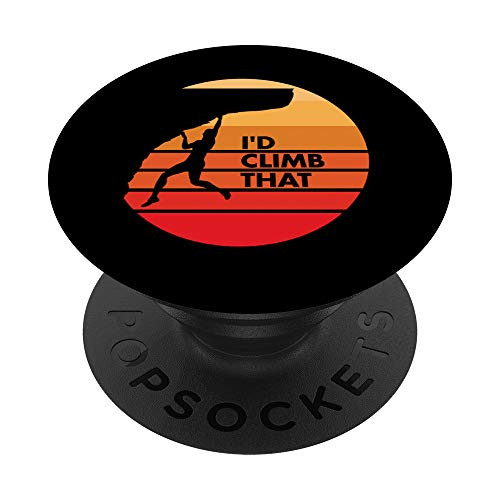 Retro Sun Sunset Rock Climbing Id Climb That PopSockets Grip and Stand for Phones and Tablets