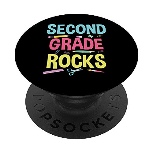 Second Grade Rocks 2nd Grade Teacher PopSockets Grip and Stand for Phones and Tablets Second Grade Rocks 2nd Grade Teacher PopSockets Grip and Stand for Phones and Tablets