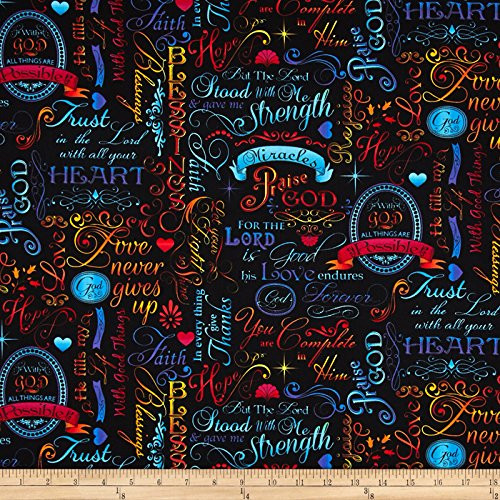 Timeless Treasures Faith Words_ Yard_ Brite